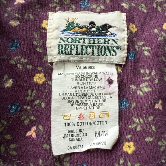 Vintage Northern Reflections Floral Print Button Down Long Sleeve Top Size M - Picture 8 of 9